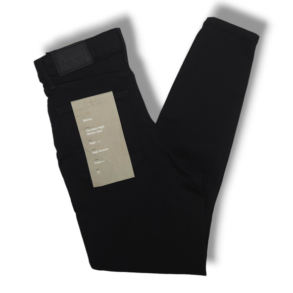 NWT Everlane Way-High Organic Cotton Blend Crop Skinny Jeans Sz. 27x26.50 Black - Picture 2 of 16